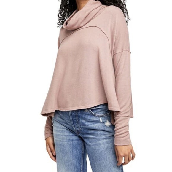 FREE PEOPLE WE THE FREE Cozy Time Funnel Neck Top in Chocolate - Picture 2 of 11
